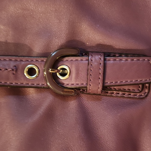 Coach Purple Leather Tote Bag - Picture 3 of 8